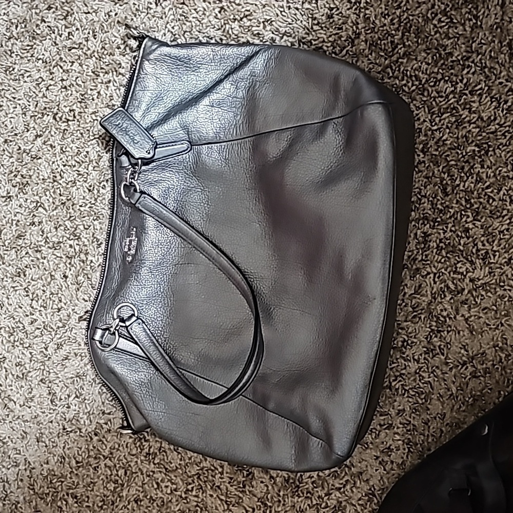 Great condition large gunmetal grey coach bag.